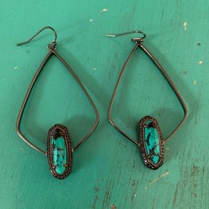 Kendra Scott gunmetal real magnesite earrings